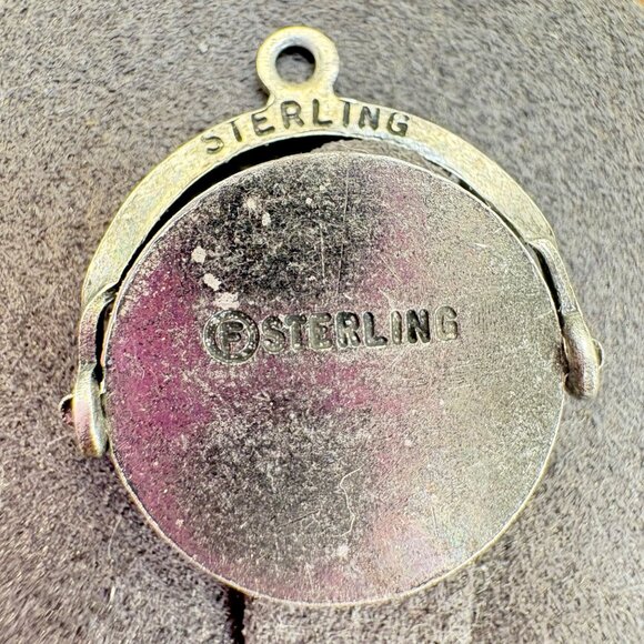 VTG Sterling Silver 925 British Columbia Enamel Flower Pendant Size 0.75" Length - Picture 5 of 9